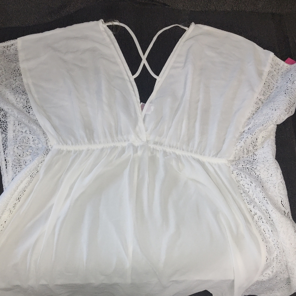 Target White Knit Swimsuit cover .. White